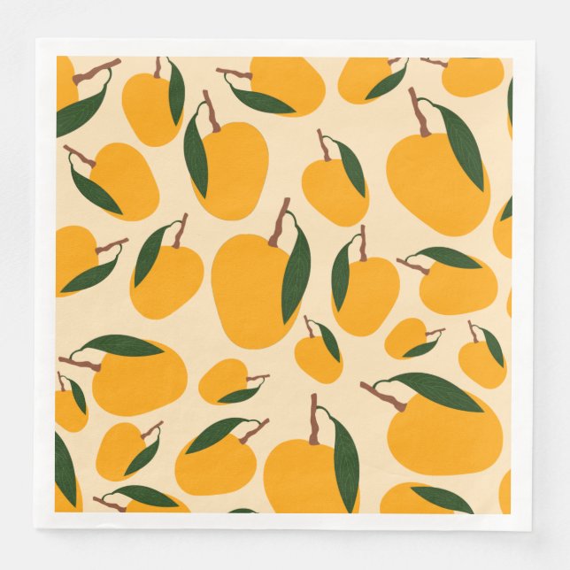 Mango Summer Fruit Pattern Napkin (Front)