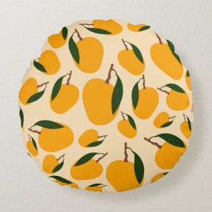 Mango Summer Fruit Pattern  Round Cushion