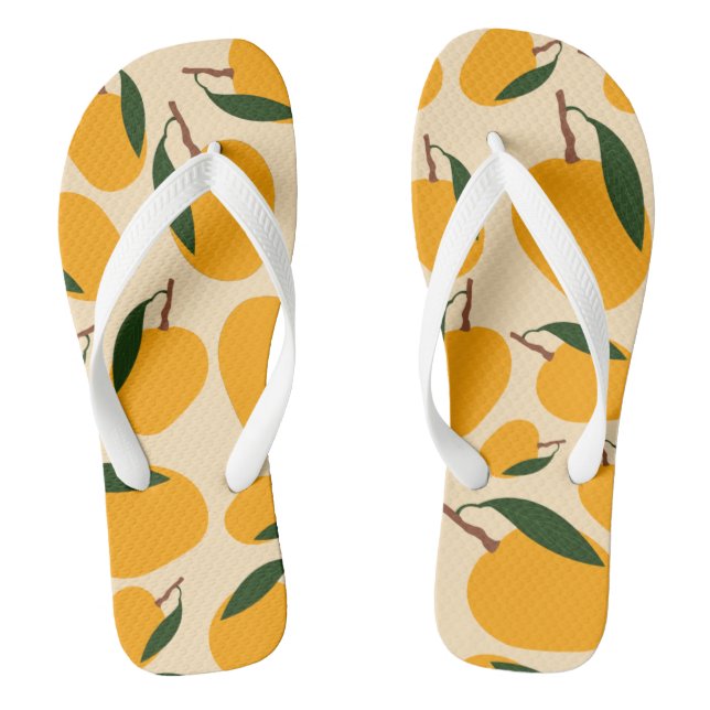 Mango Summer Fruit Pattern Thongs (Footbed)