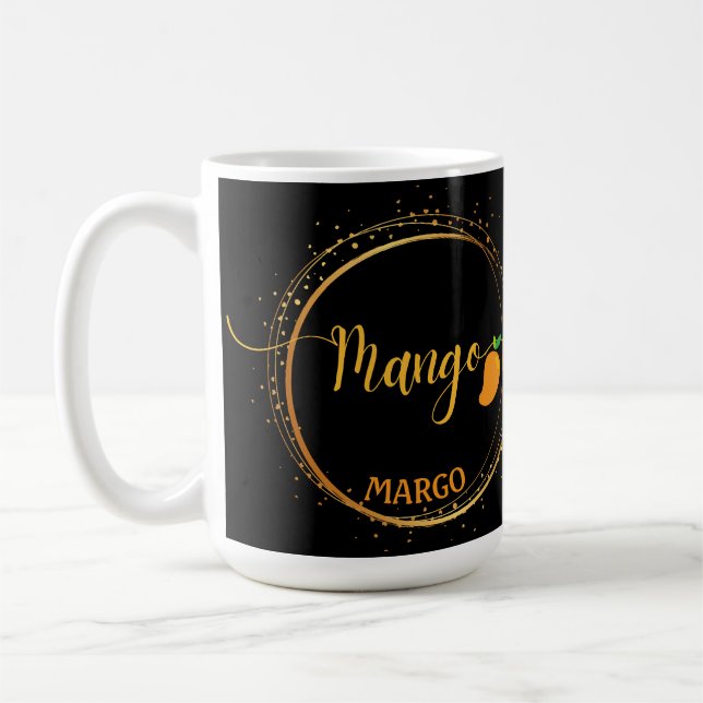 MANGO team name editable text orange  Coffee Mug (Left)