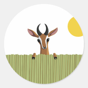 Mango the Gazelle Peek-a-boo Classic Round Sticker