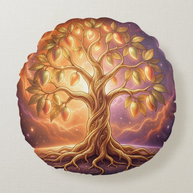Mango – Tropical fruit full of flavor Round Cushion (Front)