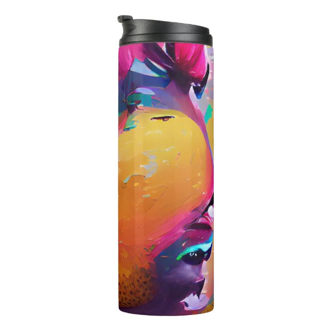 Mango vibrant colourful abstract graphic art  thermal tumbler (Rotated Right)