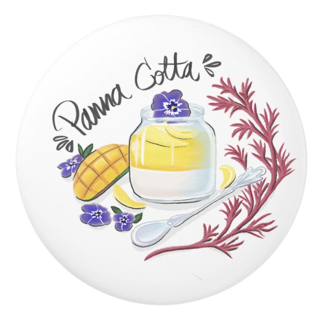 Mango Violet Panna Cotta  Ceramic Knob (Front)
