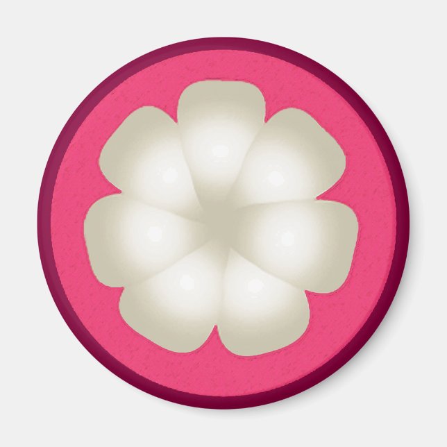 Mangosteen Stylised Exotic Fruit Slice Magnet (Front)