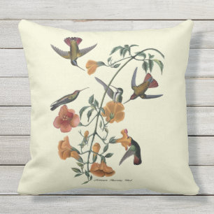 Mangrove Hummingbird Textured Outdoor Pillow 20x20