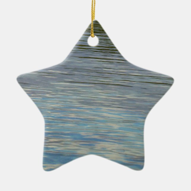 Mangrove Lagoon Water Caribbean Blue Ceramic Ornament (Front)