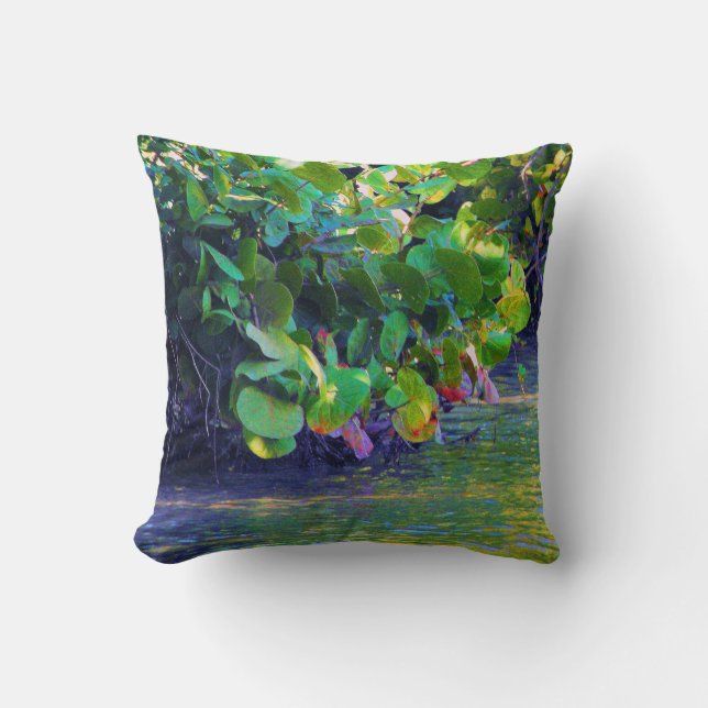 Mangrove Lagoon with Sea Grapes Cushion (Front)