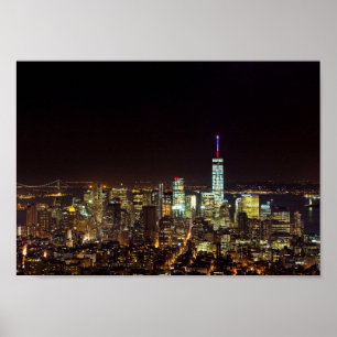 Manhattan After Dark – New York Skyline Photograph Poster