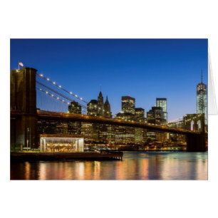 Manhattan and Brooklyn Bridge at dusk