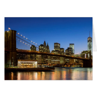 Manhattan and Brooklyn Bridge at dusk