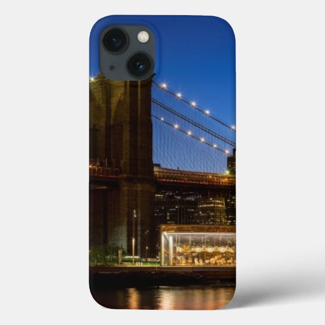 Manhattan and Brooklyn Bridge at dusk Case-Mate iPhone Case (Back)