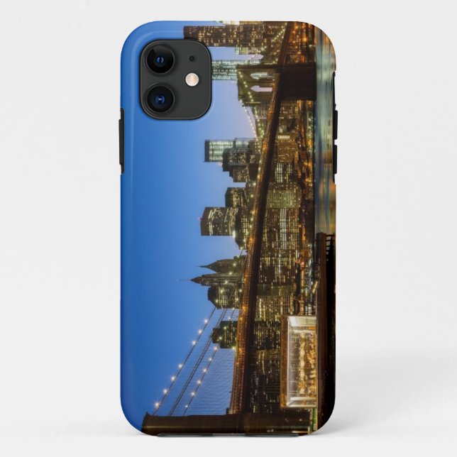 Manhattan and Brooklyn Bridge at dusk Case-Mate iPhone Case (Back)