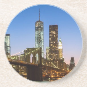 Manhattan and Brooklyn Bridge at dusk Coaster