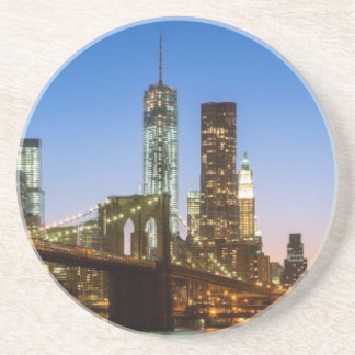 Manhattan and Brooklyn Bridge at dusk Coaster