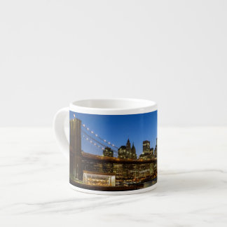 Manhattan and Brooklyn Bridge at dusk Espresso Cup