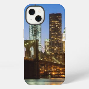 Manhattan and Brooklyn Bridge at dusk iPhone Case