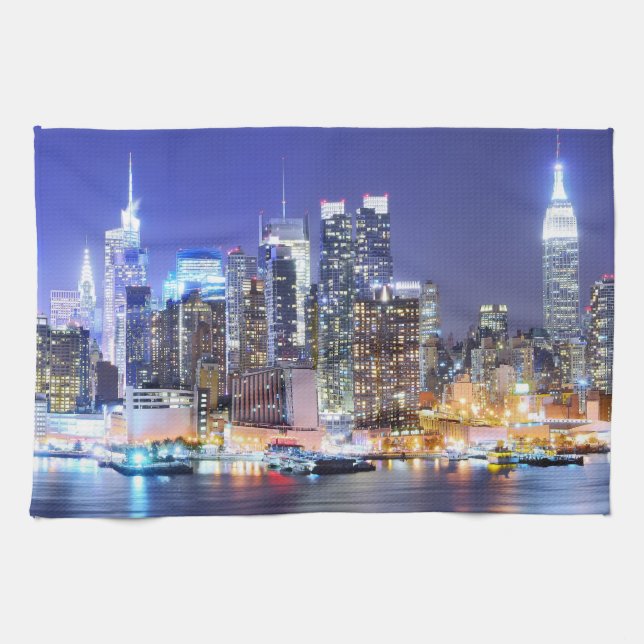Manhattan And Hudson Tea Towel (Horizontal)