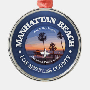 Manhattan Beach (C) Metal Ornament