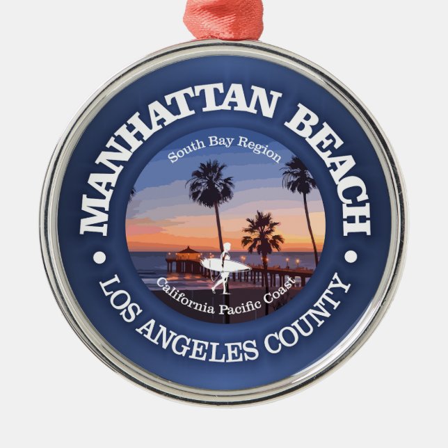 Manhattan Beach (C) Metal Ornament (Front)