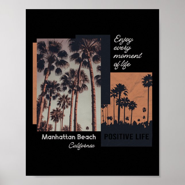 Manhattan Beach California Ca Retro  Poster (Front)