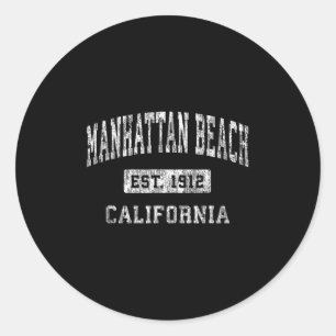 Manhattan Beach California Ca Vintage Established Classic Round Sticker