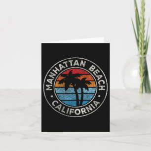 Manhattan Beach California Ca Vintage Graphic Retr Card
