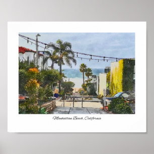 Manhattan Beach, California Watercolor Print