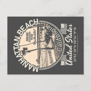 MANHATTAN BEACH CITY - LOS ANGELES CALIFORNIA POSTCARD