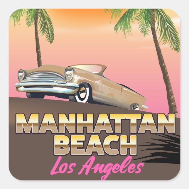 Manhattan beach Los Angeles Square Sticker (Front)