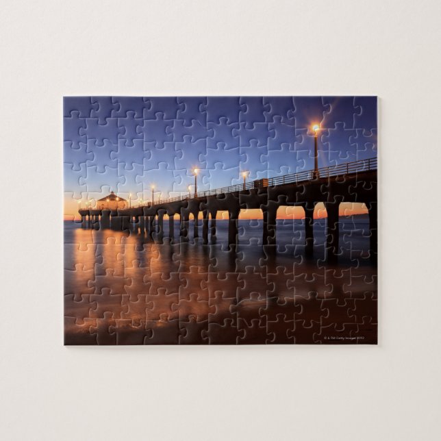 Manhattan Beach Pier at sunset, California Jigsaw Puzzle (Horizontal)