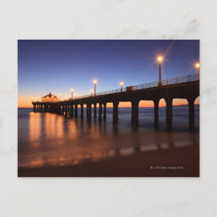 Manhattan Beach Pier at sunset, California Postcard