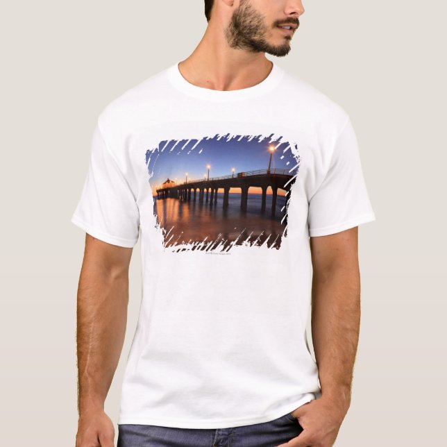 Manhattan Beach Pier at sunset, California T-Shirt (Front)