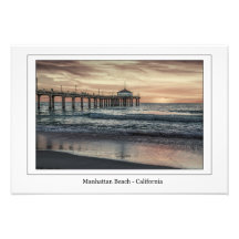 Manhattan Beach Pier At Sunset Photo Print