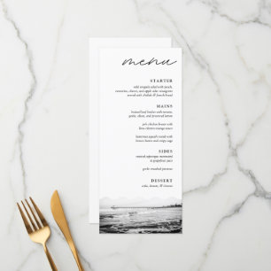 Manhattan Beach Pier Black & White Wedding Dinner Menu