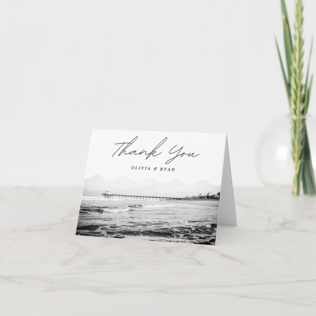 Manhattan Beach Pier Blank Thank You Card (Front)