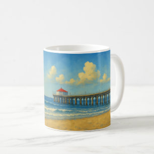 Manhattan Beach Pier with Red Roof Coffee Mug