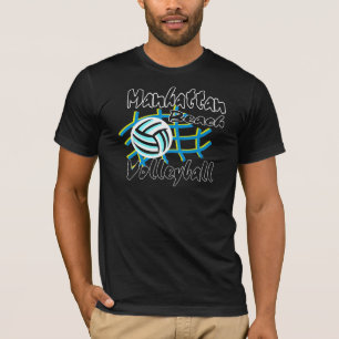 Manhattan Beach Volleyball Black T-Shirt