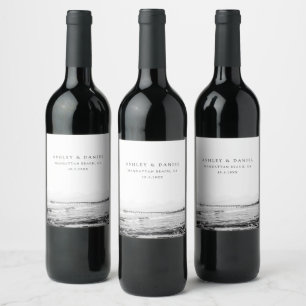 Manhattan Beach Wedding Wine Label