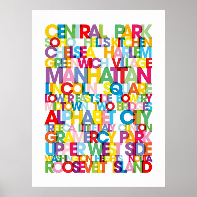 Manhattan Boroughs Bus Blind Poster (Front)