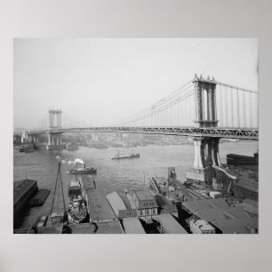 Manhattan Bridge, 1909. Vintage Photo Poster