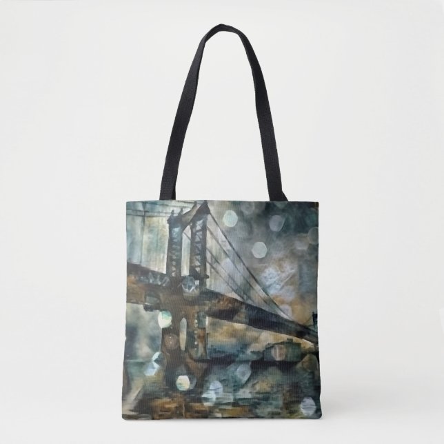 Manhattan bridge abstract tote bag (Front)