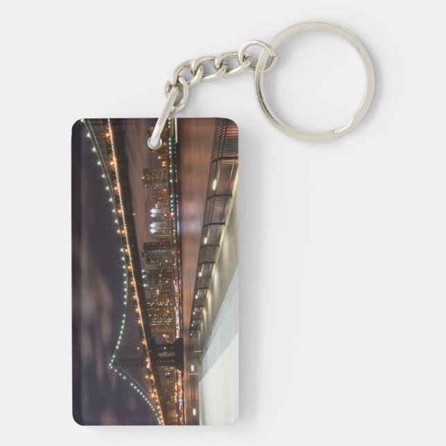 Manhattan Bridge and NYC Skyline Key Ring (Back)