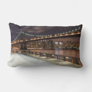 Manhattan Bridge and NYC Skyline Lumbar Cushion