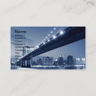 Manhattan Bridge and Skyline At Night, NYC Business Card
