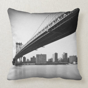 Manhattan Bridge and skyline, New York, US. Cushion