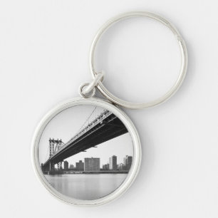 Manhattan Bridge and skyline, New York, US. Key Ring