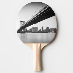 Manhattan Bridge and skyline, New York, US. Ping Pong Paddle