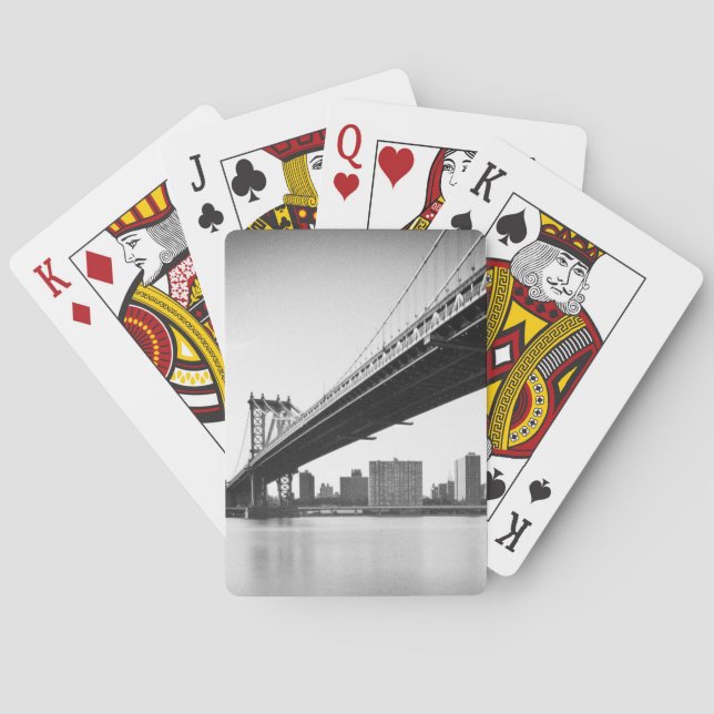 Manhattan Bridge and skyline, New York, US. Playing Cards (Back)