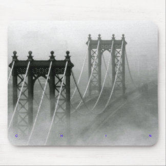 Manhattan Bridge Morning Fog Mouse Pad